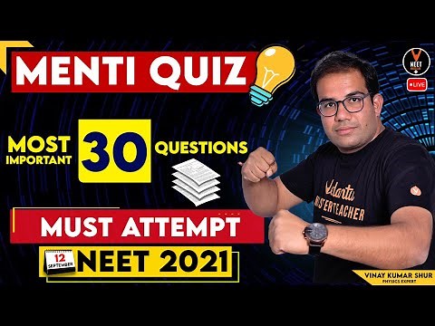 NEET Physics: 30 Most Important NEET Questions [Class 11 Syllabus] | NEET 2021 | Vinay Sir | Vedantu