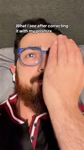 Me testing my own eye alignment at home using the light as my target