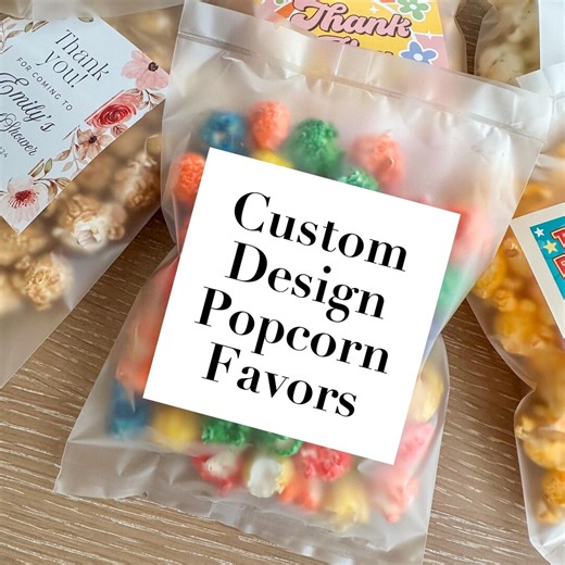 Custom Gourmet Popcorn Party Favors: Personalized Treat Bags - Etsy