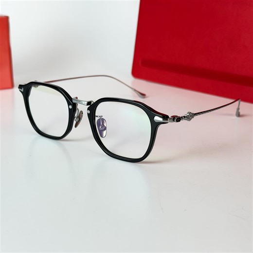 Japanese Vintage Titanium Acetate Glasses Unisex Black Silver Frame Blue Light Eyewear - Etsy