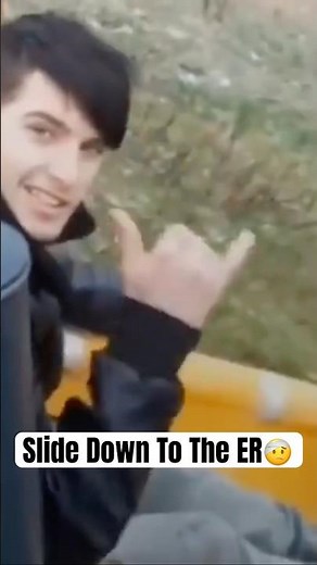 Slide Down To The ER🛝🤕 #funny #youtubeshorts #shorts