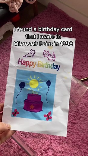 Birthday Card in Microsoft Paint: Nostalgic Windows Word Art