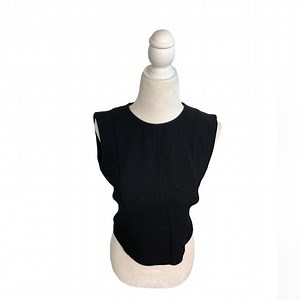 J. Crew Collection Wool Tailored Structured Black Zip Up Sleeveless Top
