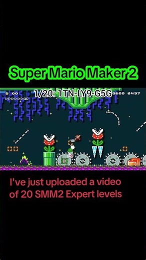 I've just uploaded an SMM2 video of 20 Expert levels #Gaming #SMM2 #Mario #Nintendo #Switch