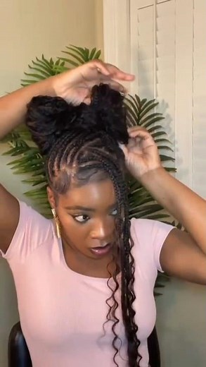 Easy hair bow with braids #bowtutorial #hairbowtutorial #hairbows #hairstyle #braids #braidstyles