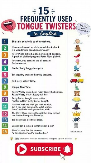 15 Tongue Twisters That Will Challenge Your English Pronunciation! 😅👅
