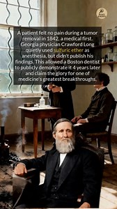 48K views · 268 reactions | A Georgia doctor discovered anesthesia but a Boston dentist stole the glory, so who really deserves the credit? #history #didyouknow #medicalhistory | Make Known | Facebook