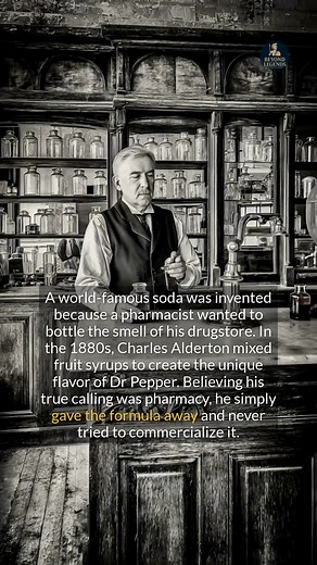 The pharmacist who invented Dr Pepper gave the formula away and never made a penny from his creation. #historyfacts #didyouknow #drpepper | Beyond Legends