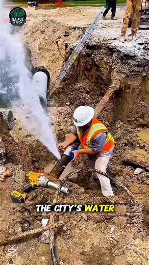 This Pipe Leak Was Fixed Without Turning Off the Water #viral #trending