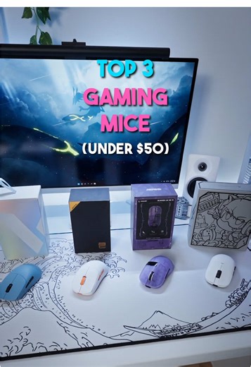 Top 3 Gaming Mice (Under $50) 1. Attack Shark X3 ($25) 2. Ajazz AJ159 ($30) 3. Zaopin Z2 Mini ($45) Link in bio! #gamingmouse #mousegaming #gamingsetup #gaming #budget