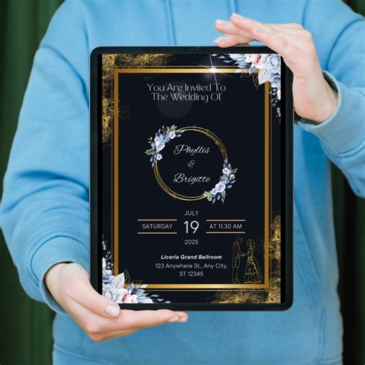 Electronic Wedding Reception Invitation Template, Modern Reception Evite,digital Reception Invite,wedding Announcement,digital Invitaion - Etsy