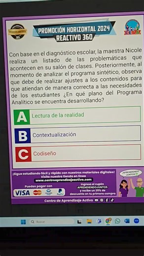 Reactivo 360 examen Promoción Horizontal 2024 USICAM Fascículo MEJOREDU Programa Analítico sintetico | CEAA: Centro de Aprendizaje Activo