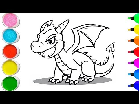 Colorful Dragon Drawing, Painting and Coloring For Kids and Toddlers_ How to Draw Dragon | Child Art