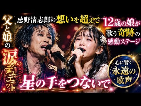 🌟🎤忌野清志郎の想いを超えて✨12歳の娘が歌う奇跡の感動ステージ💖父と娘の涙のデュエット「星の手をつないで」🌌心に響く永遠の歌声😭🎶🌟