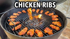 How to Cook Chicken Ribs in a Charcoal BBQ