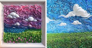 Artist Sculpts Polymer Clay Into Colorful Swirling Landscapes