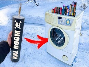 Destroying a brand new washing machine into pieces😱!! Crazy experiment #fireworks | Star Gang