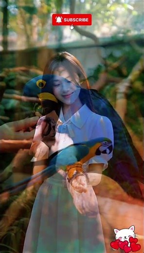 Blue Parrot Eating from Human Hand | 8K Ultra Realistic at Zoo Garden