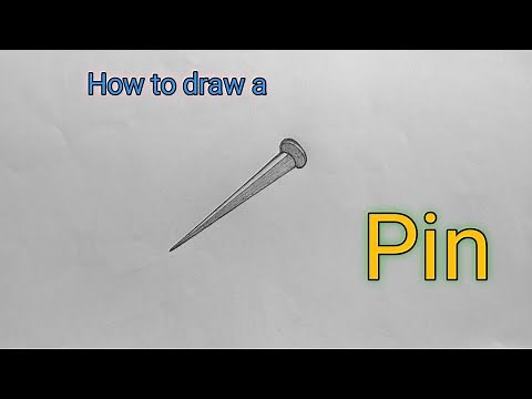 How to draw a Pin | Drawing of pin | Simple pin drawing | Wall pin drawing | Pin drawing