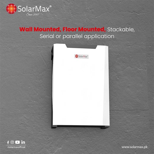 Meet your power needs with SolarMax Lithium-ion Battery, suitable for both low and high voltage applications. Monitor your energy in real-time for unmatched efficiency! 🌞🔋 Model No. SM-DUAL-LFP-5.37K BMS Voltage Rane 45.5~58.4V AH 105 Usable Cpacity 100Ah Charge/Discharge Current 100Ah DoD% (up to) 95% Cycle Life 7000/25°C Communication Port RS485, CAN, 232, Wifi 15 Modules Can be use in Parallel Get in touch with us for free consultation. For Orders Please Contact us at; 📱 :0333-8400174 📱 :