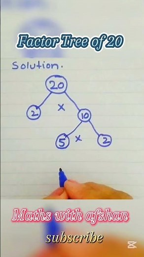 How to find prime factor by factor Tree of 20 ? easy to learn| Math with Afshan