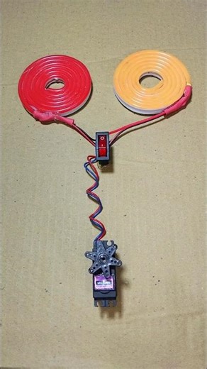 Controlling Two Neon Strip Light With a Gear Motor Generator _ DC Motor #dcmotor #tech #shorts