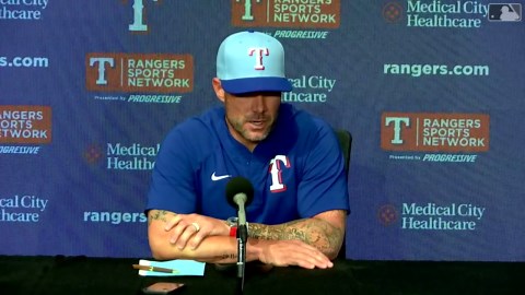 Skip Schumaker on Rangers' loss, Jack Leiter's start
