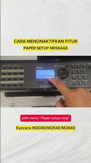 🔥 Disable “Paper Setup Message” on Kyocera Printer — Quick Fix! 💡 #Kyocera #PrinterTips