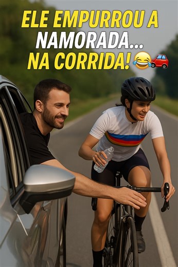 Fabiano Menezes | 🚴‍♀️❤️🚗 “Na saúde, na sede… e até na trapaça!” 😂 ⠀ A namorada tava lá, firme na corrida. Mas ele não resistiu: chegou de carro, entregou... | Instagram