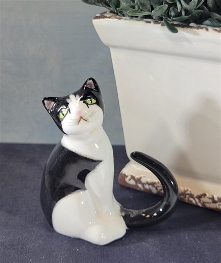 Black and White Tuxedo Cat Figurine, Bone China, Vintage - Etsy