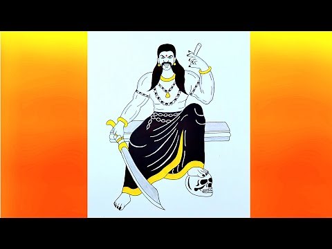 how to draw Sangili karuppu sami | karuppanna sami | god drawing | ayyanar | hindu god drawing |