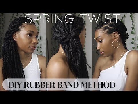 Easy Spring Twist Using Rubber band Method for Natural Hair