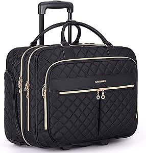BAGSMART Rolling Laptop Bag Women, Rolling Briefcase for Women, 17.3 Inch Laptop Bag with Wheels Computer Bag Laptop Case for Work Travel Business