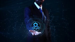 clip-3698467367-businessman-holding-gears-automation-digital-technology ...