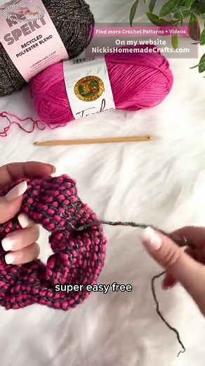 9.4K views · 145 reactions | Learn how to crochet this super easy Tunisian crochet scrunchie pattern! Read more here: https://www.nickishomemadecrafts.com/tunisian-crochet-scrunchie-pattern/ #crochetlove #crochetscrunchies | Crochet Patterns & Tutorials by Nicki's Homemade Crafts | Facebook