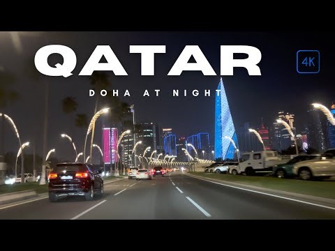 Doha Looks Like a Dream at Night 🌙 | Qatar Night Drive 4K #exploreqatar #doha #qatar