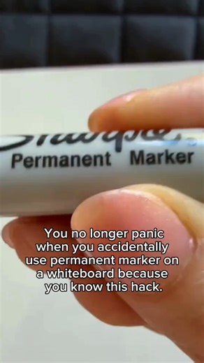 Accidentally used permanent marker on your whiteboard? Don’t panic. Just write over it again with non-permanent marker and it will come right off. And if the permanent marker has been left on the board for some time and you need something even more effective, try nail polish remover as an alternative! 🌟 #classroomhacks #teacherhacks | Twinkl Resources
