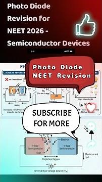 Photodiode in 3 Minutes Exam Summary ⚡ Semiconductor Electronics Class 12 | NEET 2026 Revision