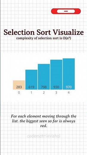 Selection Sort Visualization | Sorting Algorithm Explained with Bar Graph | DSA Shorts