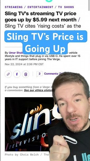 Sling TV is getting a price hike #slingtv #streamingtv