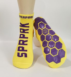 [Hot Item] Non Slip Polyester Socks Indoor Playground Grip Pilates Jump Socks Trampoline Socks