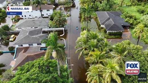 Parts of the Bahamas continue to experience the effects of Hurricane Imelda, as drone footage captured two people kayaking down a flooded road on Monday before the storm was upgraded. #bahamas #hurricane #hurricaneseason #extremeweather #FoxWeather | FOX Weather
