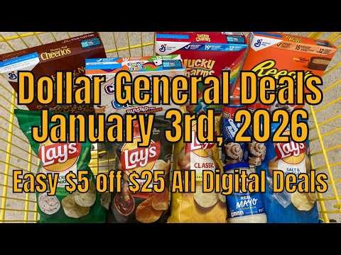 1/3/2026 - Dollar General $5 off $25 Couponing Deals For Saturday