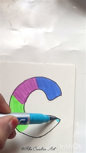 Easy C letter drawing #viral #satisfying #drawing #shorts #trending