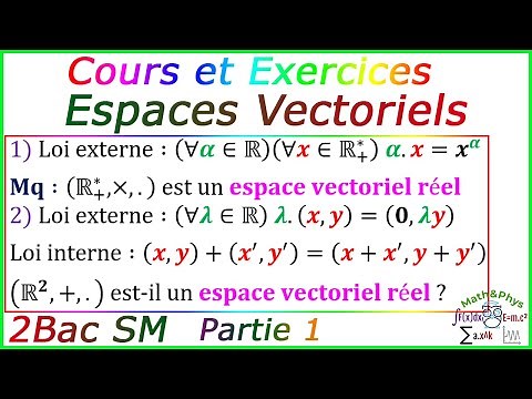 Espaces Vectoriels - Cours sur les espaces vectoriels - 2 Bac SM - [Partie 1]
