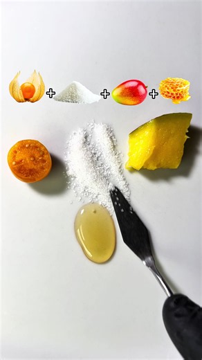What color does mixed Physalis and Sugar and Mango and Honey make?? #sugar #mango #sugar #honey #asmr