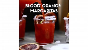 Blood Orange Margaritas - smooth & refreshing! - Garnish with Lemon