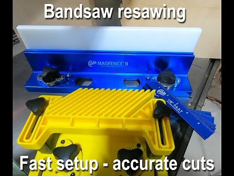 Bandsaw resawing no drift using the Carter magfence II - F.A.S.T system - Magswitch