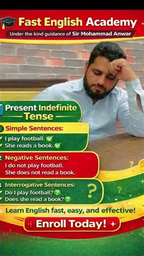 only present indefinite Tense simple.Negetive, introgative Sentences