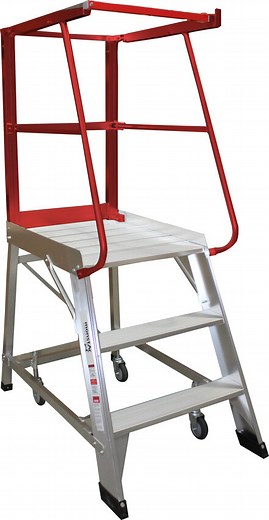 Monstar 3 Steps Mobile Order Picker Ladder - 150kg rated